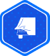 Blue hexagon icon with a white hand applying a wrap to a vehicle panel.